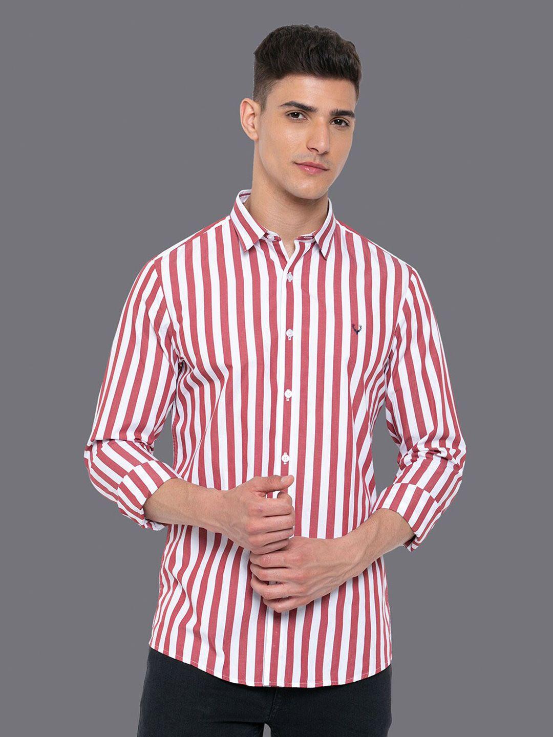 allen solly vertical striped pure cotton casual shirt