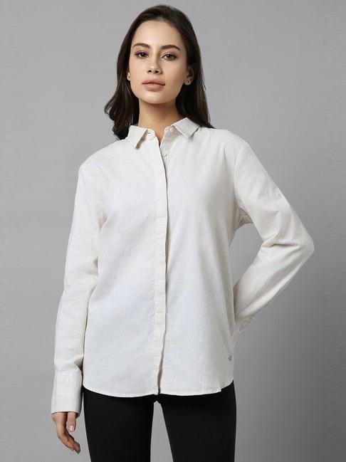 allen solly white cotton shirt