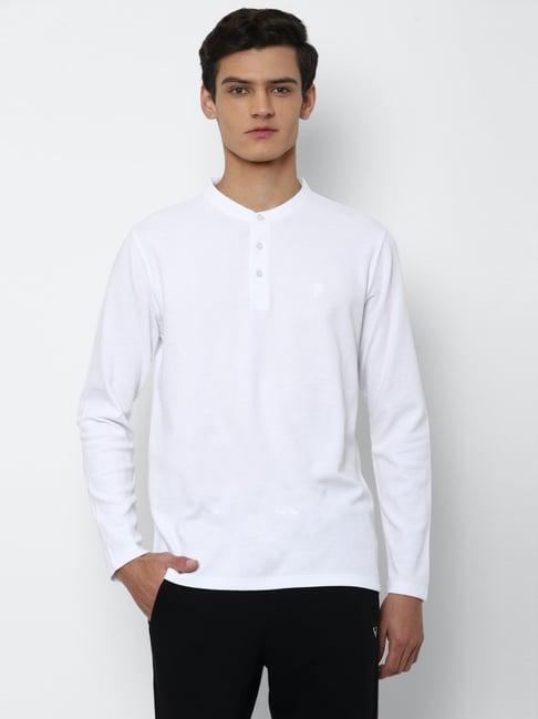 allen solly white cotton slim fit t-shirt