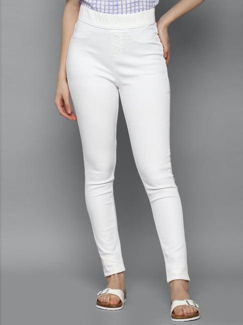 allen solly white mid rise jeans