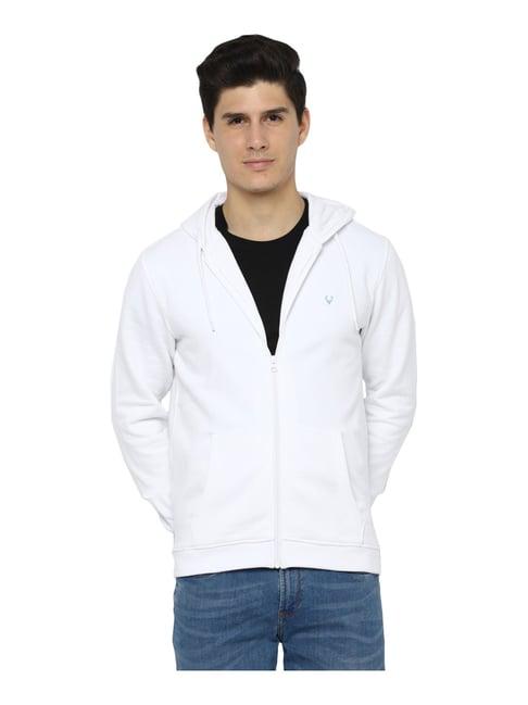 allen solly white regular fit hooded sweatshirt