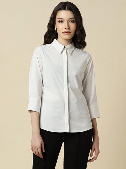 allen solly white regular fit shirt