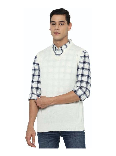 allen solly white regular fit sweater