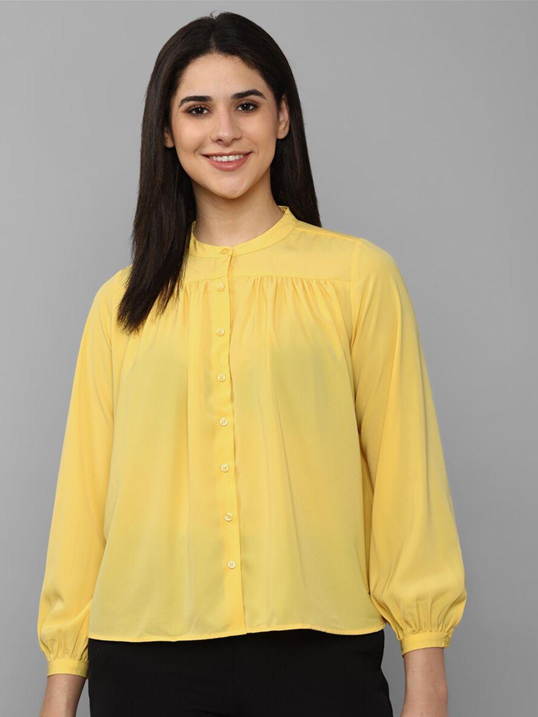 allen solly woman band collar casual shirt