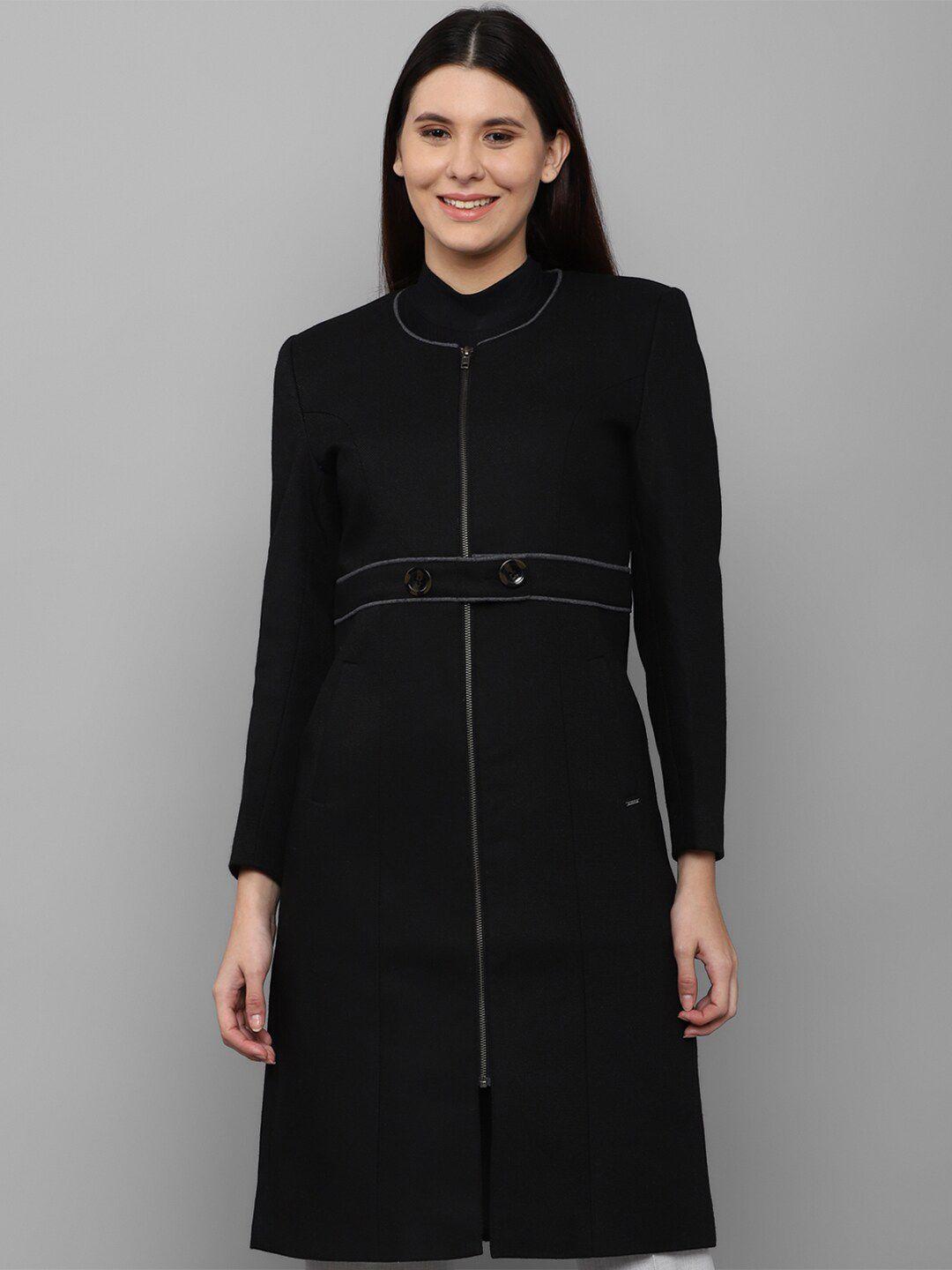 allen solly woman black pure cotton longline tailored jacket