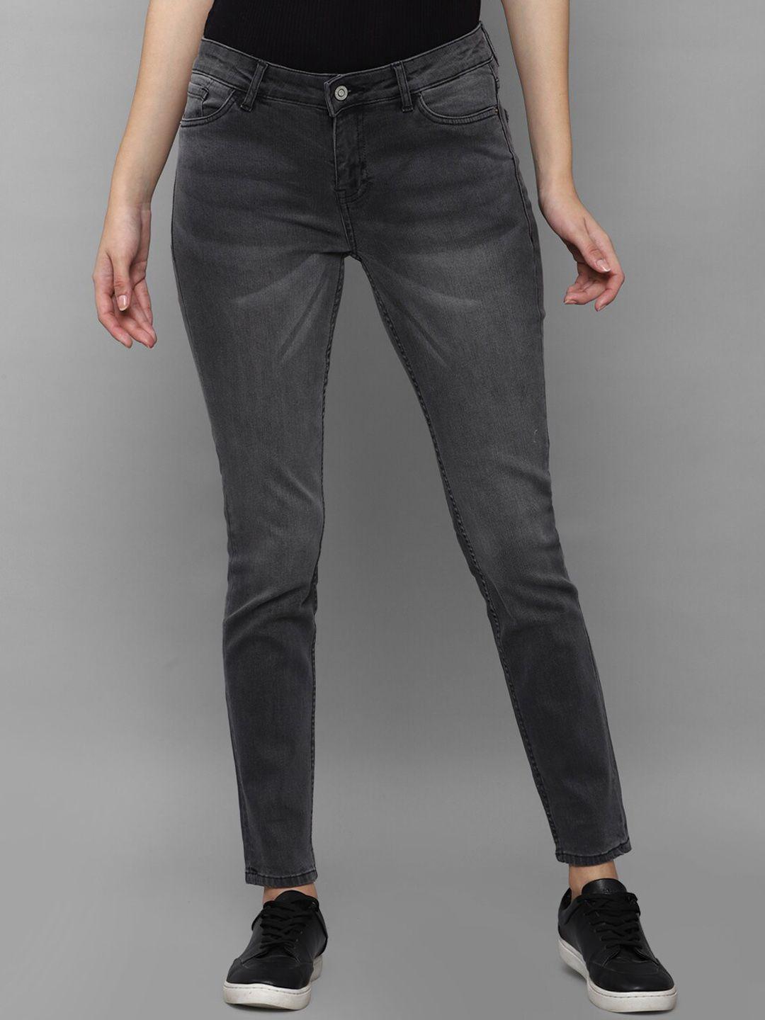 allen solly woman black slim fit heavy fade jeans