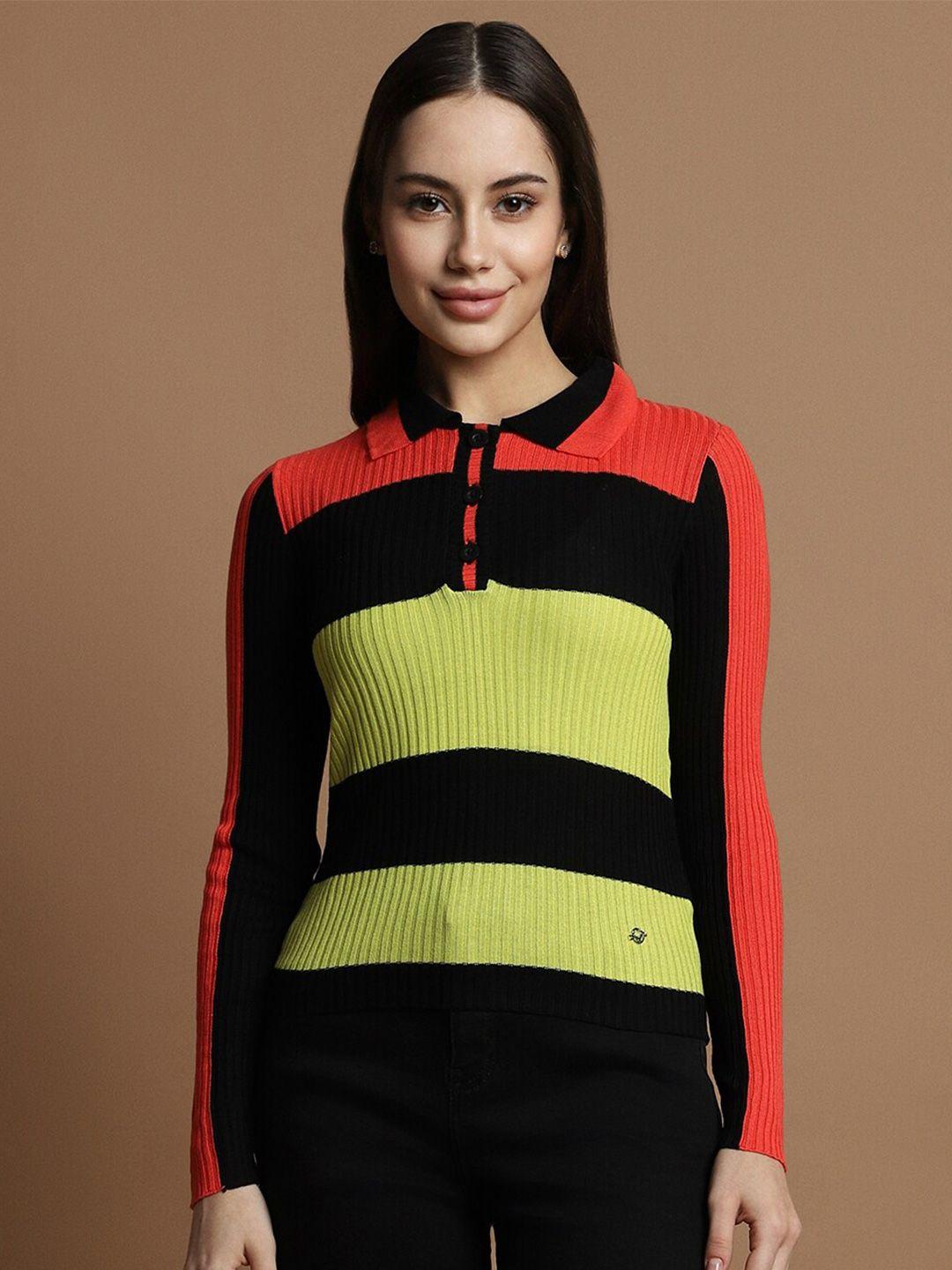 allen solly woman colourblocked pullover sweater