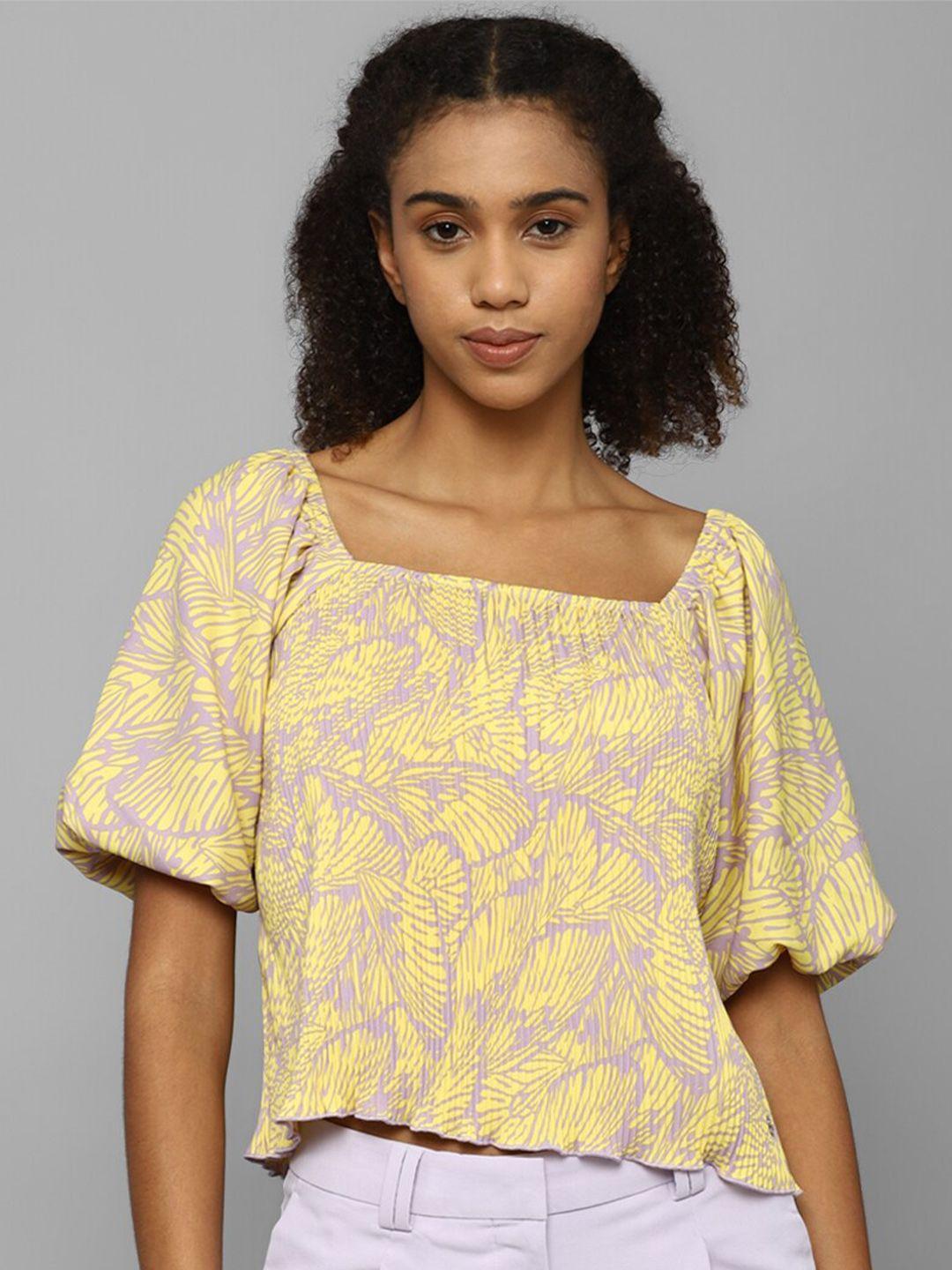 allen solly woman floral print puff sleeve top