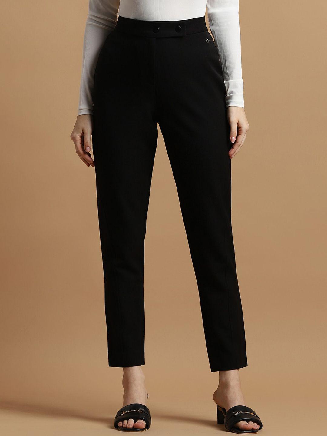 allen solly woman high rise plain formal trousers