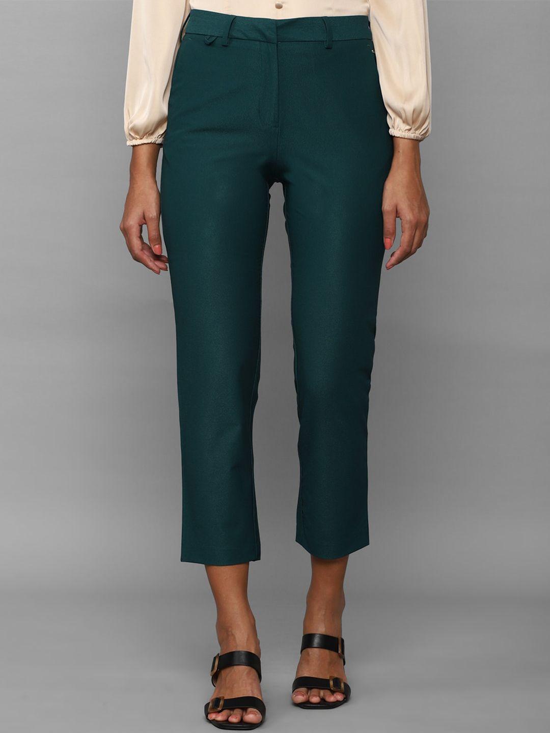 allen solly woman mid-rise cropped trousers