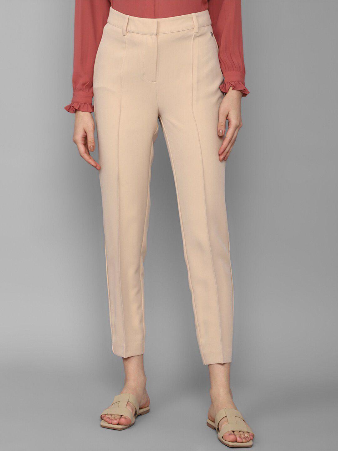 allen solly woman mid-rise cropped trousers