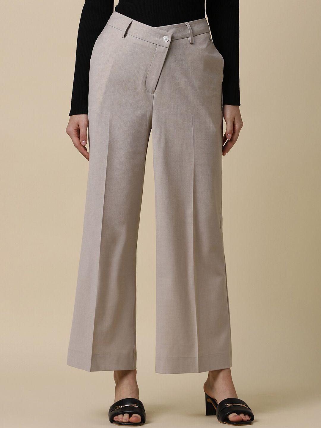 allen solly woman mid rise parallel trousers