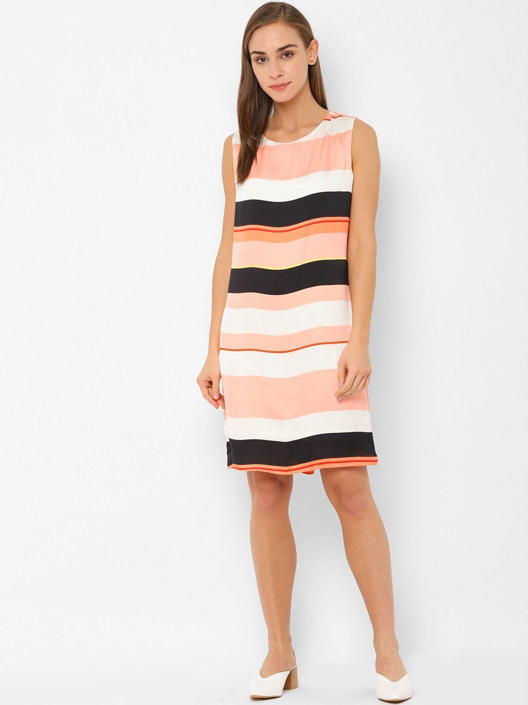 allen solly woman multicoloured striped a-line dress