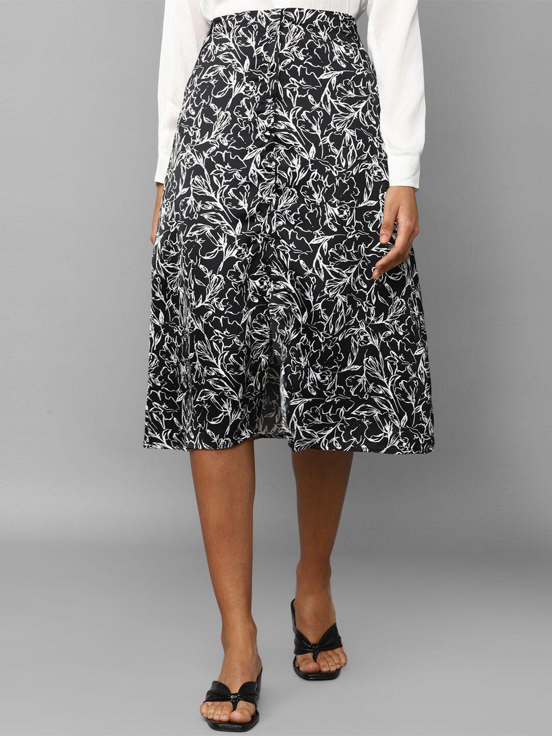 allen solly woman printed a-line knee length skirt