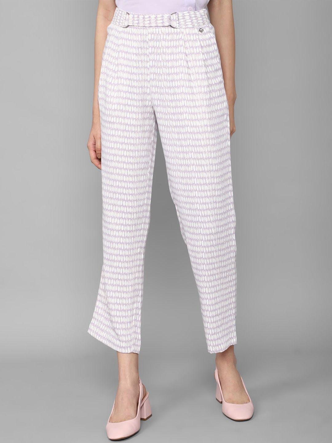 allen solly woman printed pleated trousers