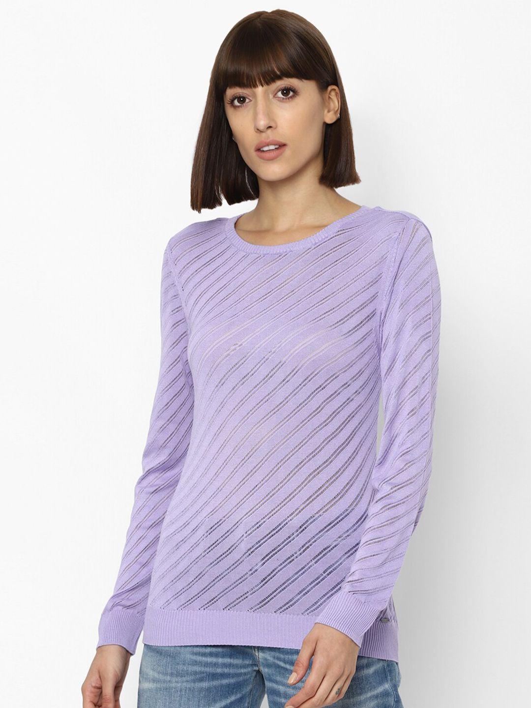 allen solly woman purple knitted regular top