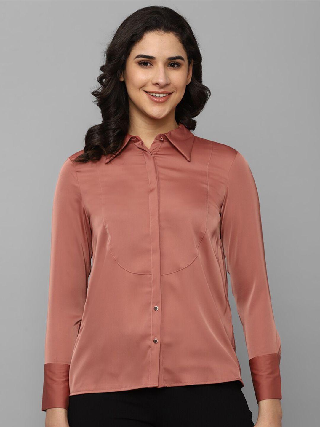 allen solly woman regular fit spread collar casual shirt