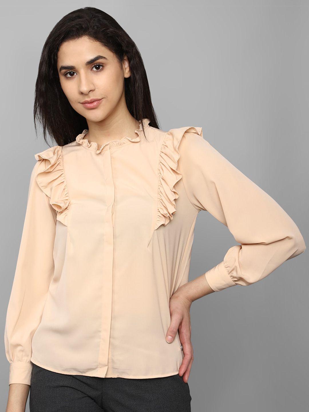 allen solly woman ruffles casual shirt