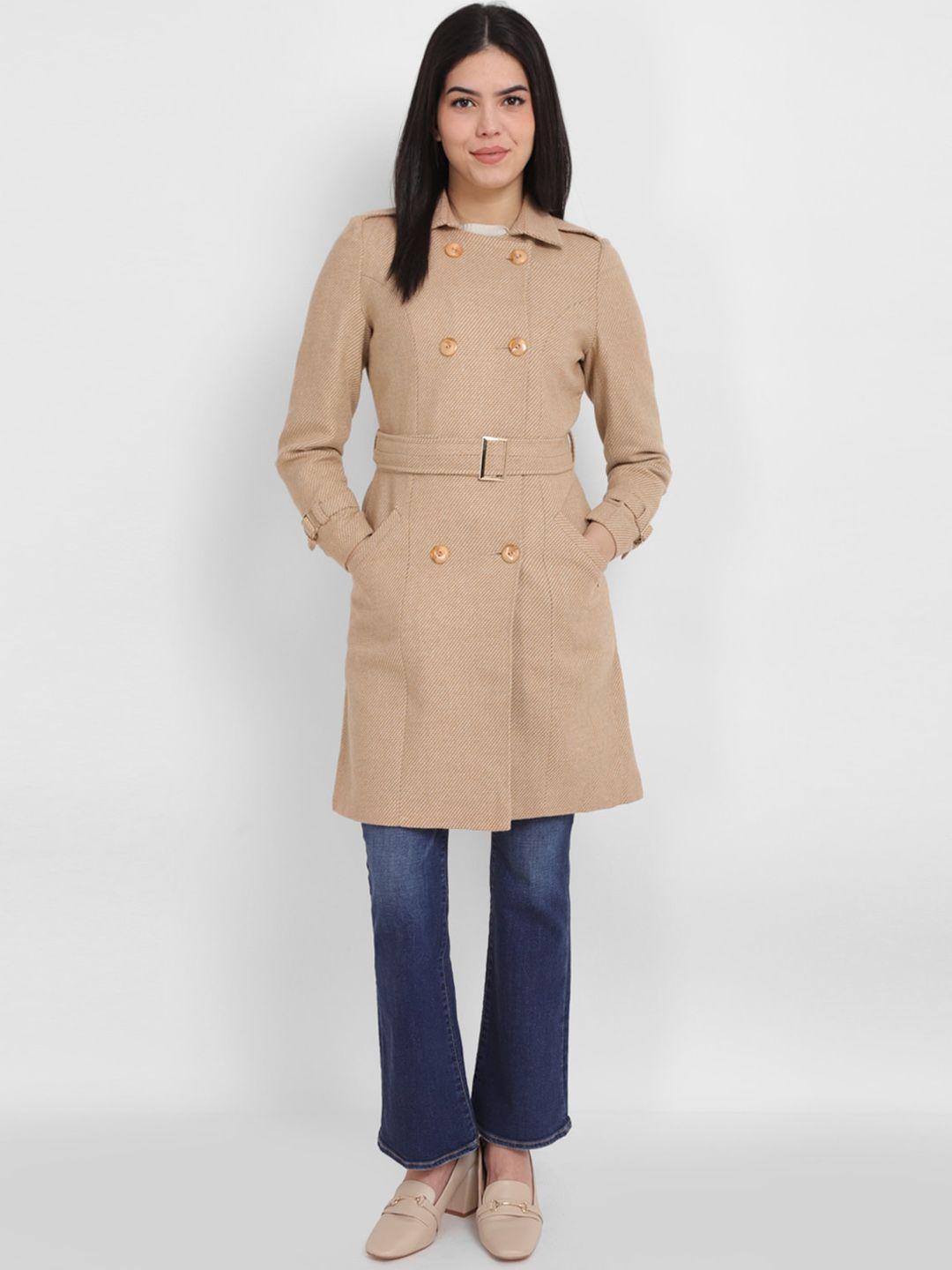 allen solly woman striped spread collar longline jacket