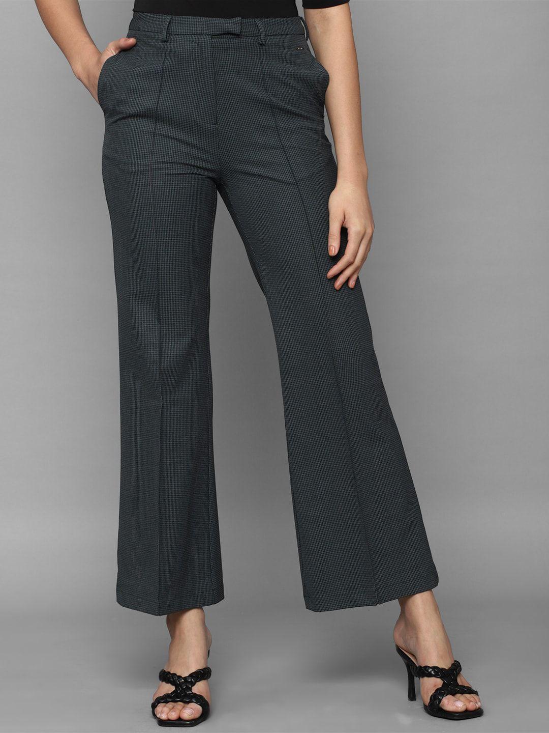 allen solly woman textured bootcut trousers