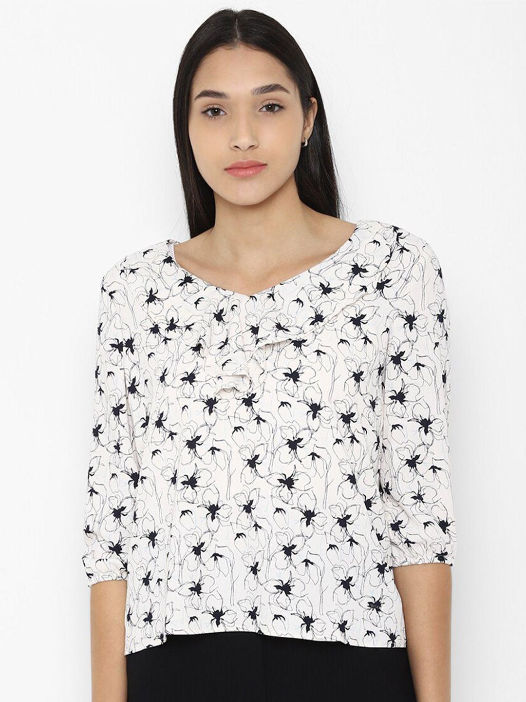 allen solly woman white print top