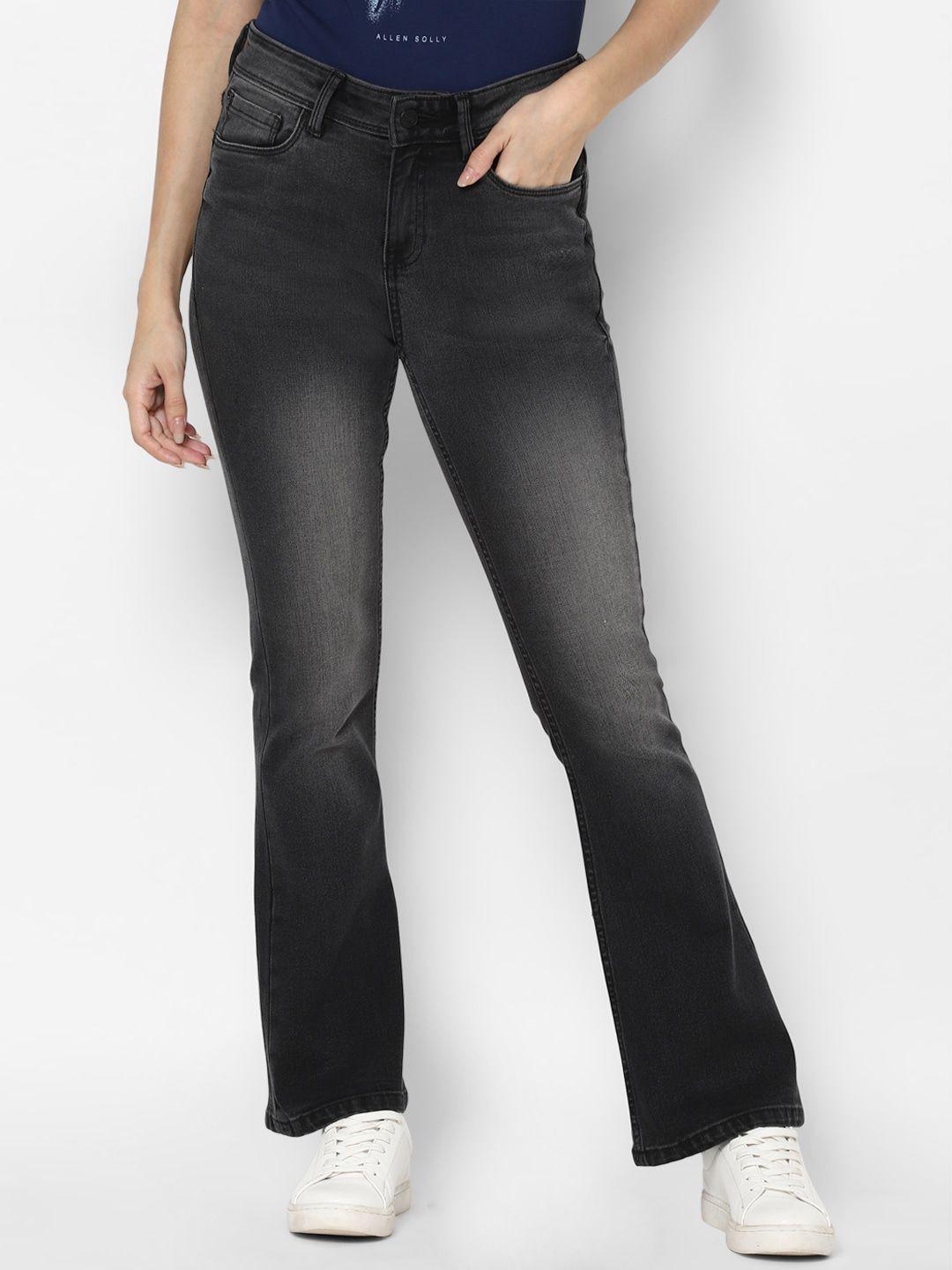 allen solly woman women black heavy fade jeans