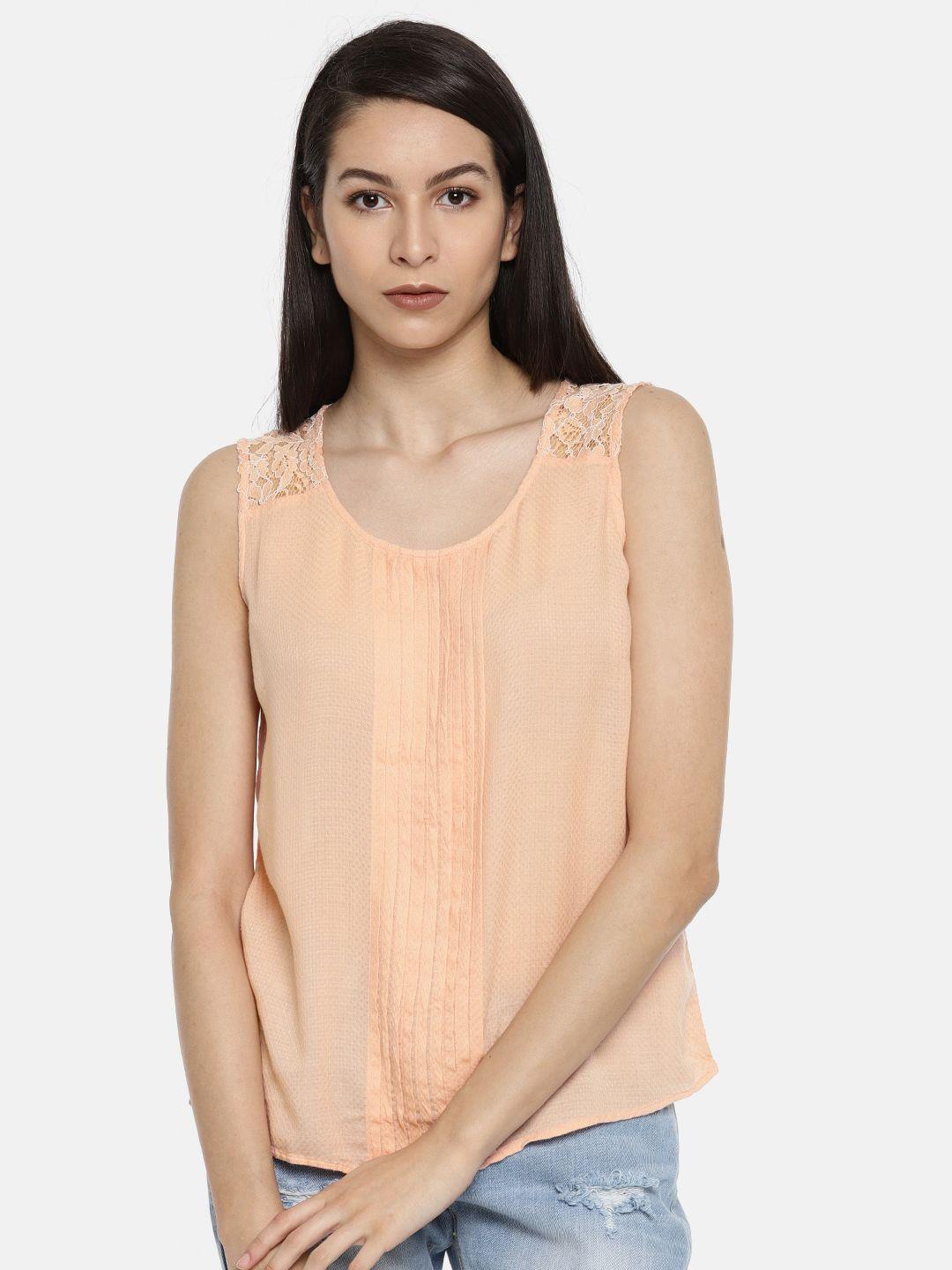 allen solly woman women coral pink solid top
