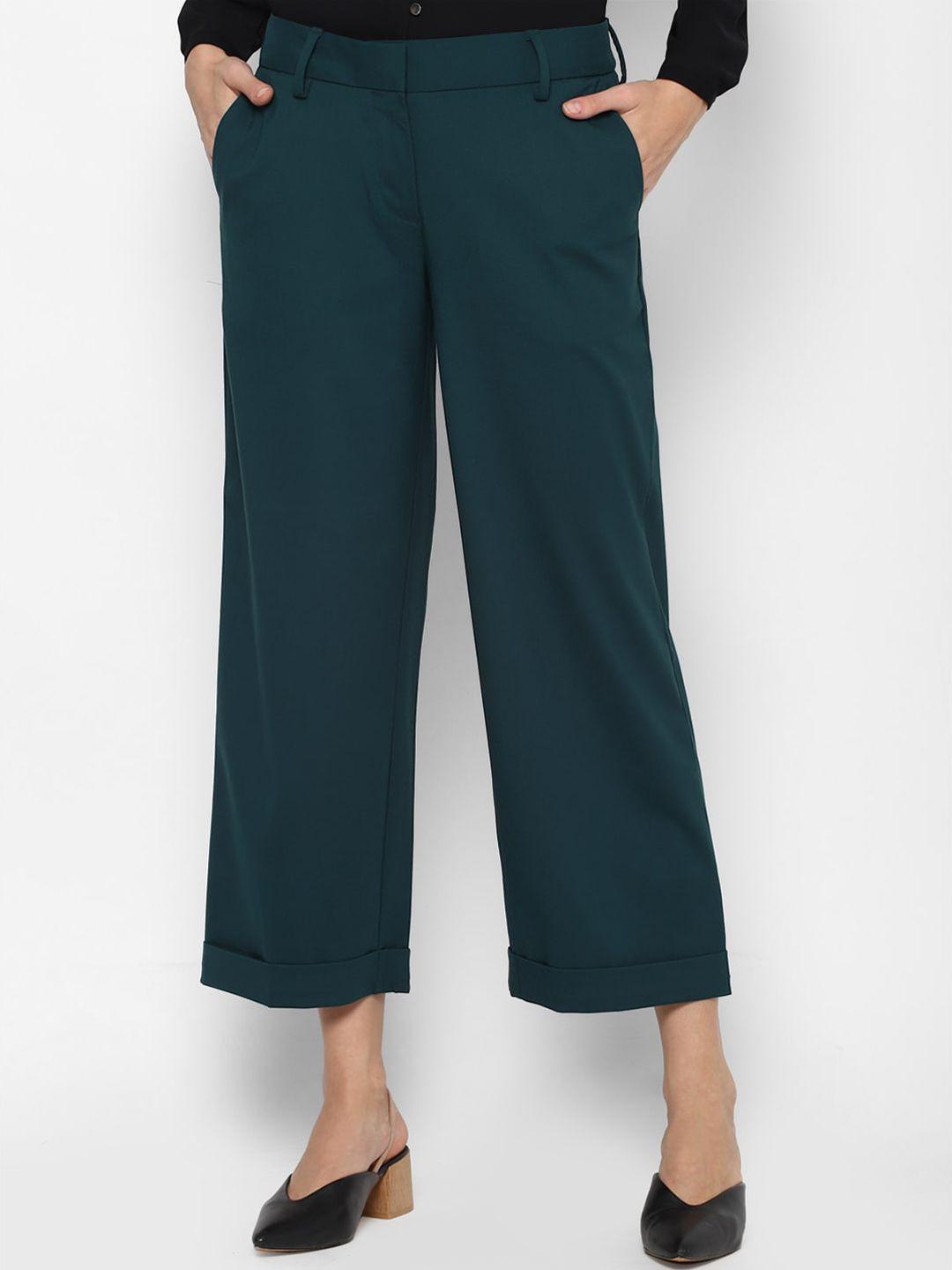 allen solly woman women green culottes trousers