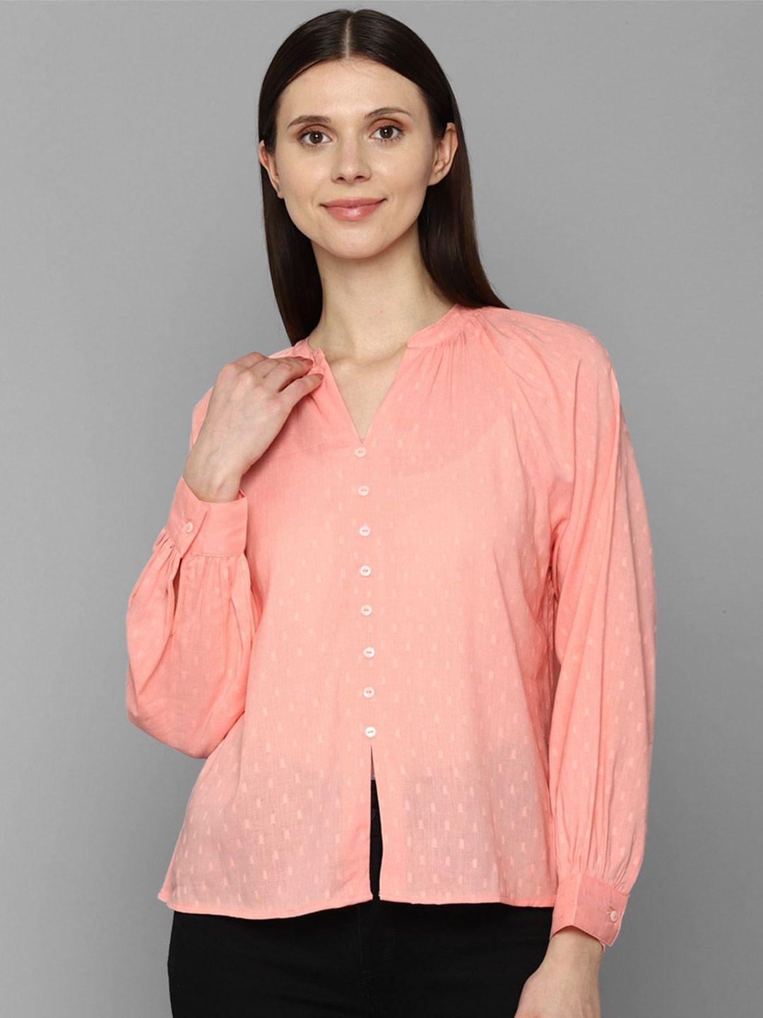 allen solly woman women pink casual shirt