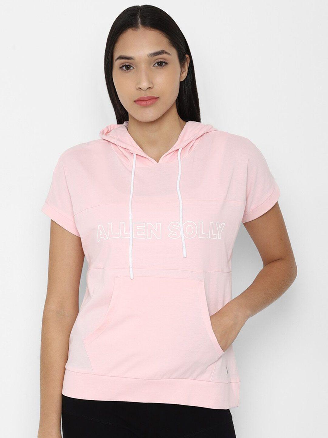 allen solly woman women pink extended sleeves pockets t-shirt