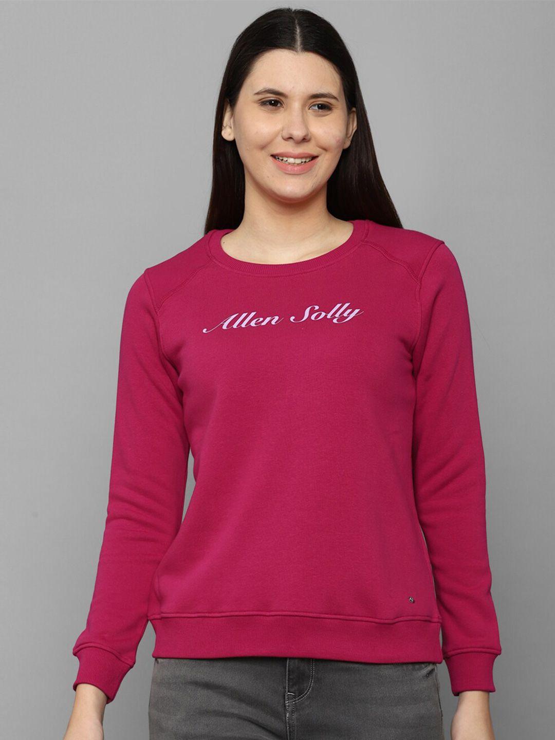 allen solly woman women pink solid sweatshirt