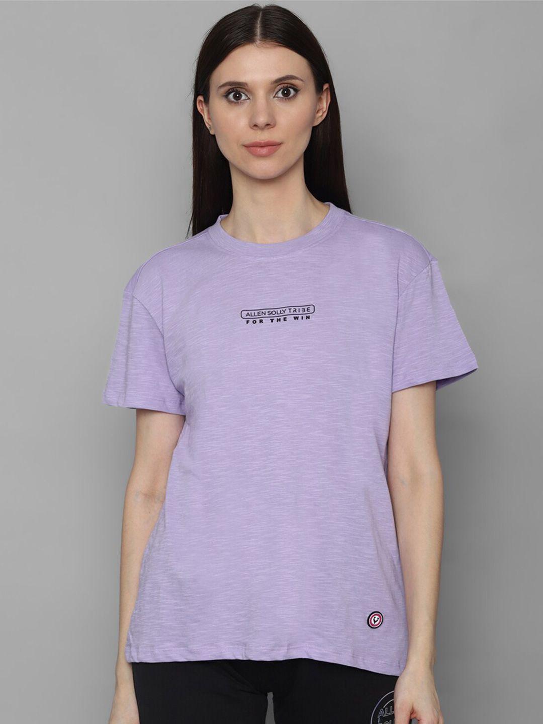 allen solly woman women purple printed 100% cotton ??????? t-shirt