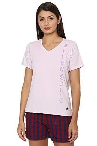 allen solly women's regular fit t-shirts (ahvncrgpb90156_purple