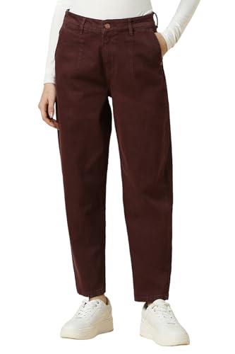 allen solly women's regular jeans (ahdncrxp250503_maroon_34