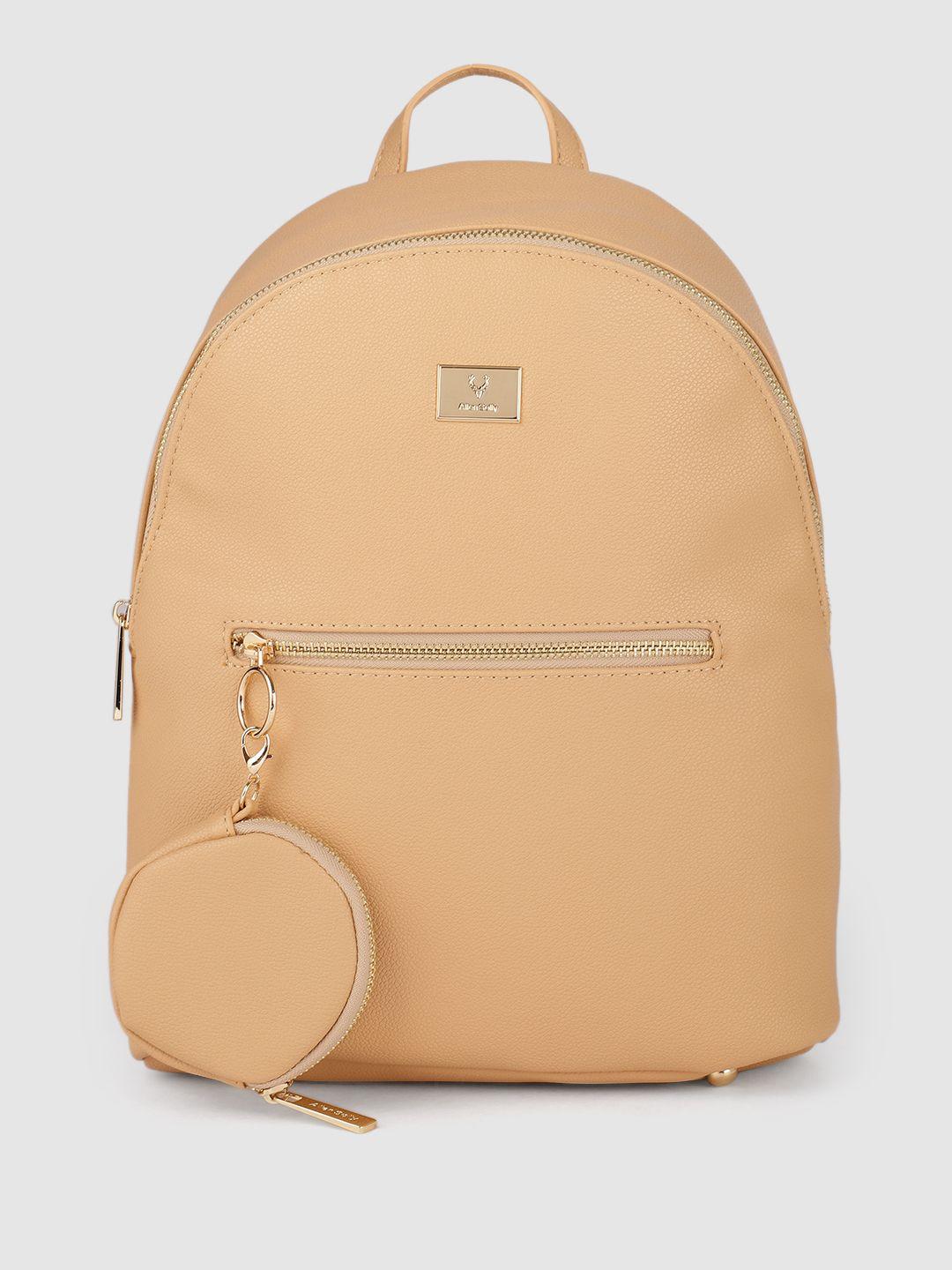 allen solly women beige solid backpack