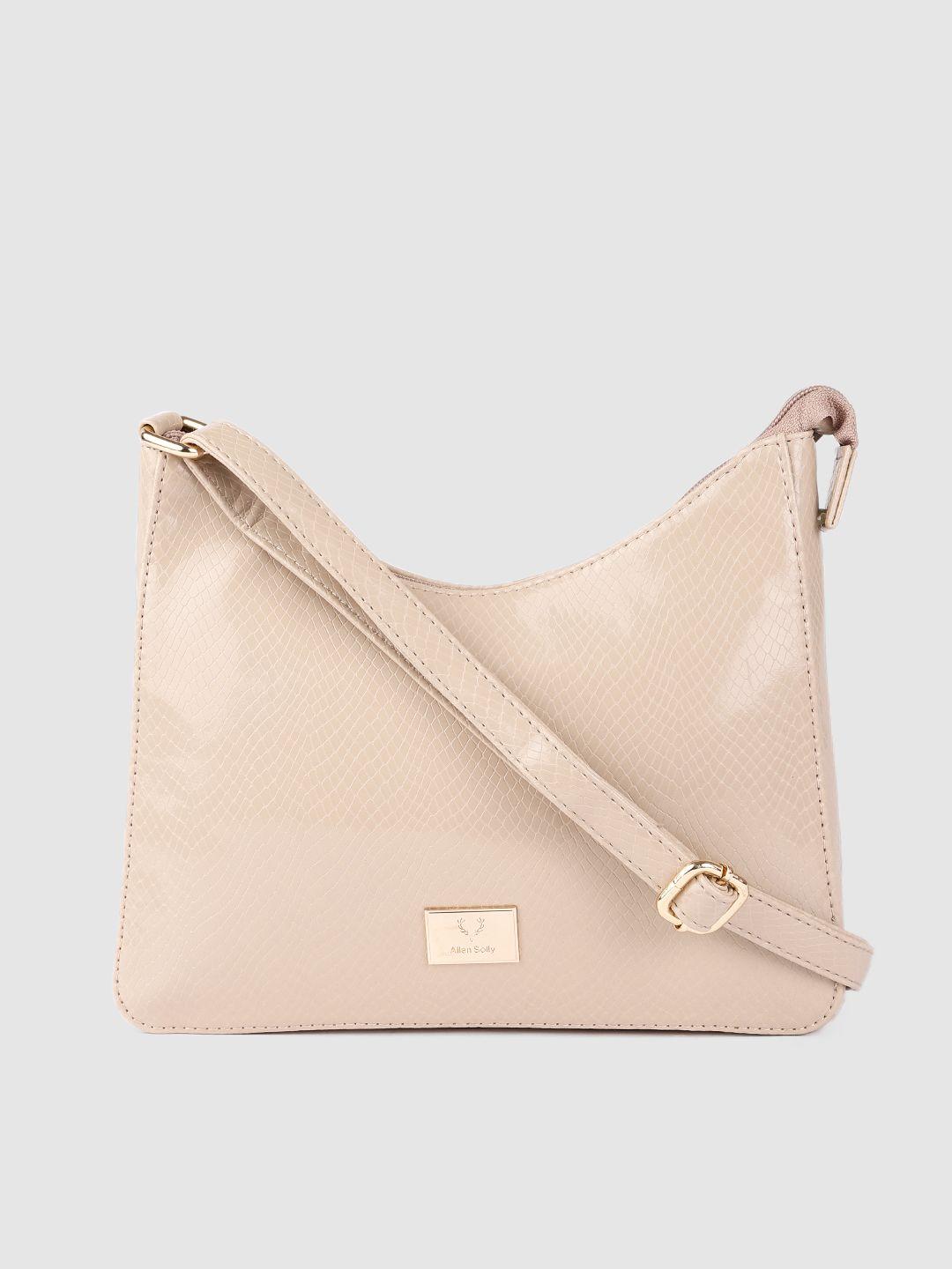 allen solly women beige textured structured sling bag