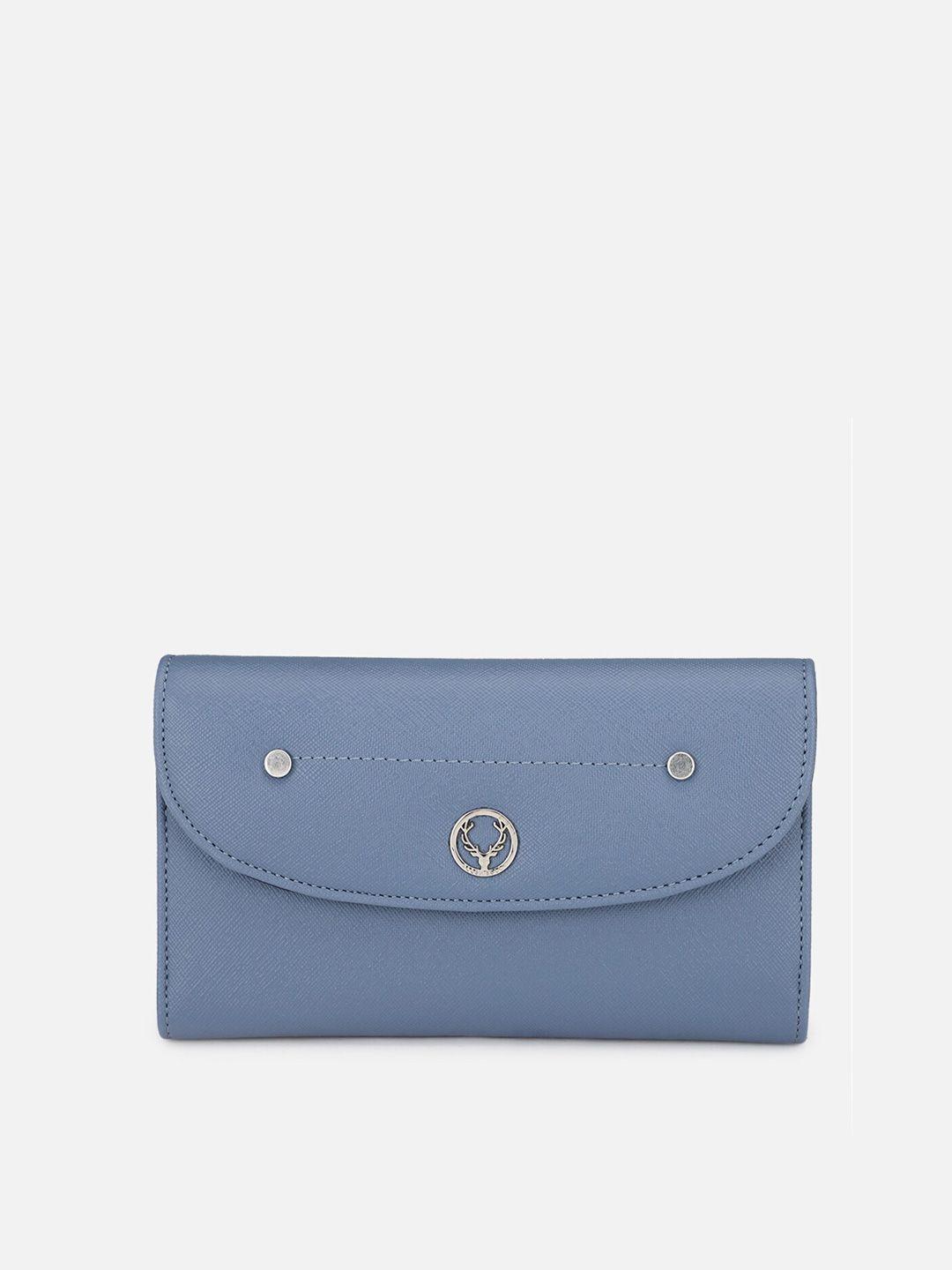 allen solly women blue pu three fold wallet