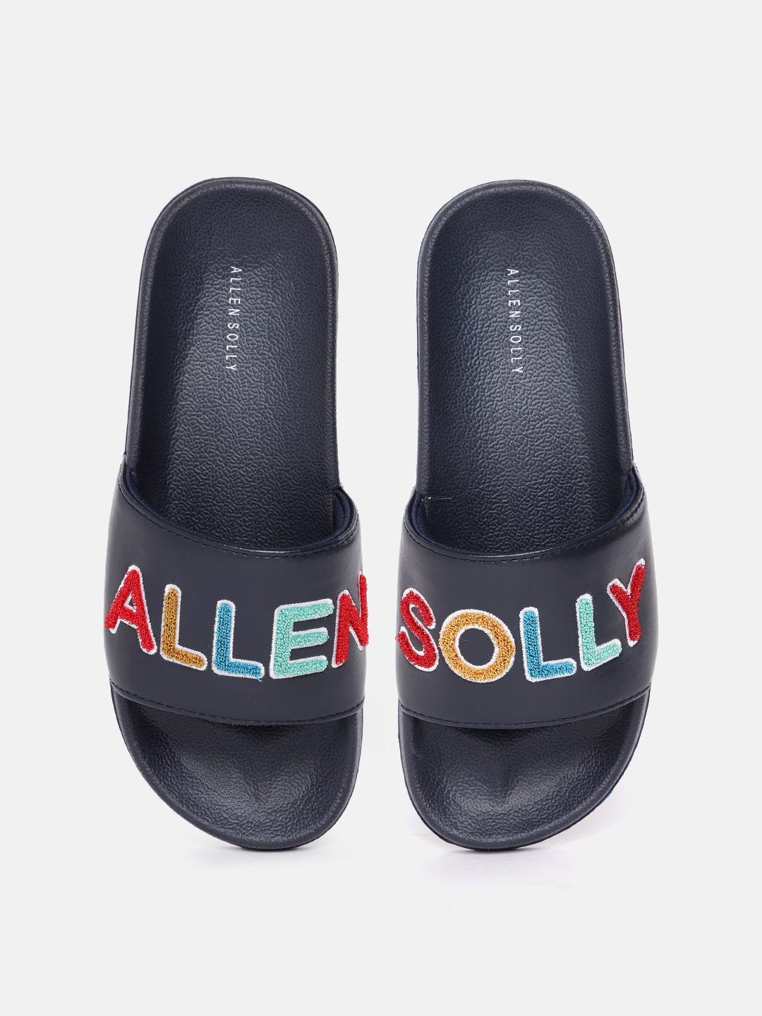 allen solly women brand logo embossed sliders