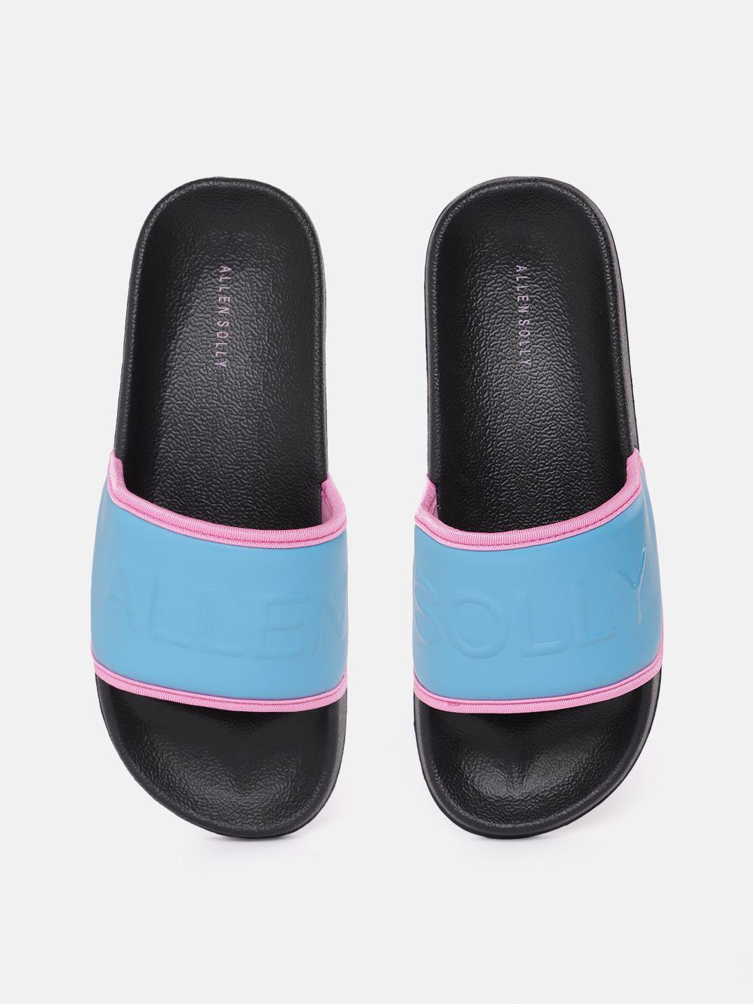 allen solly women brand logo embossed sliders