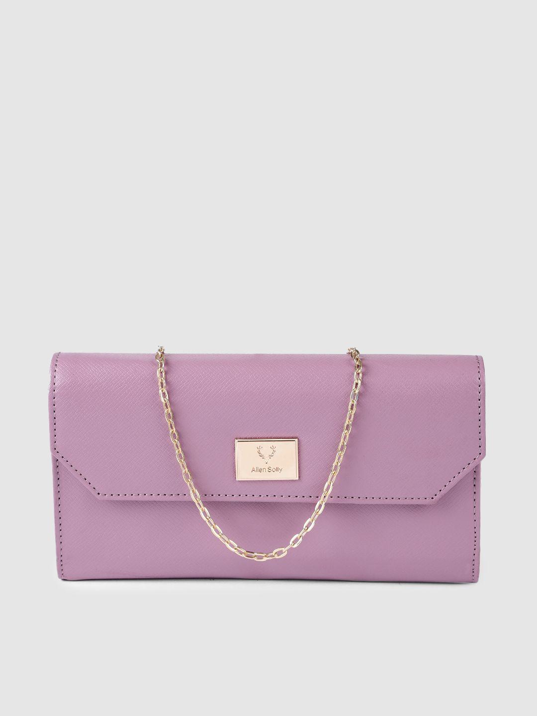 allen solly women lavender solid two fold wallet