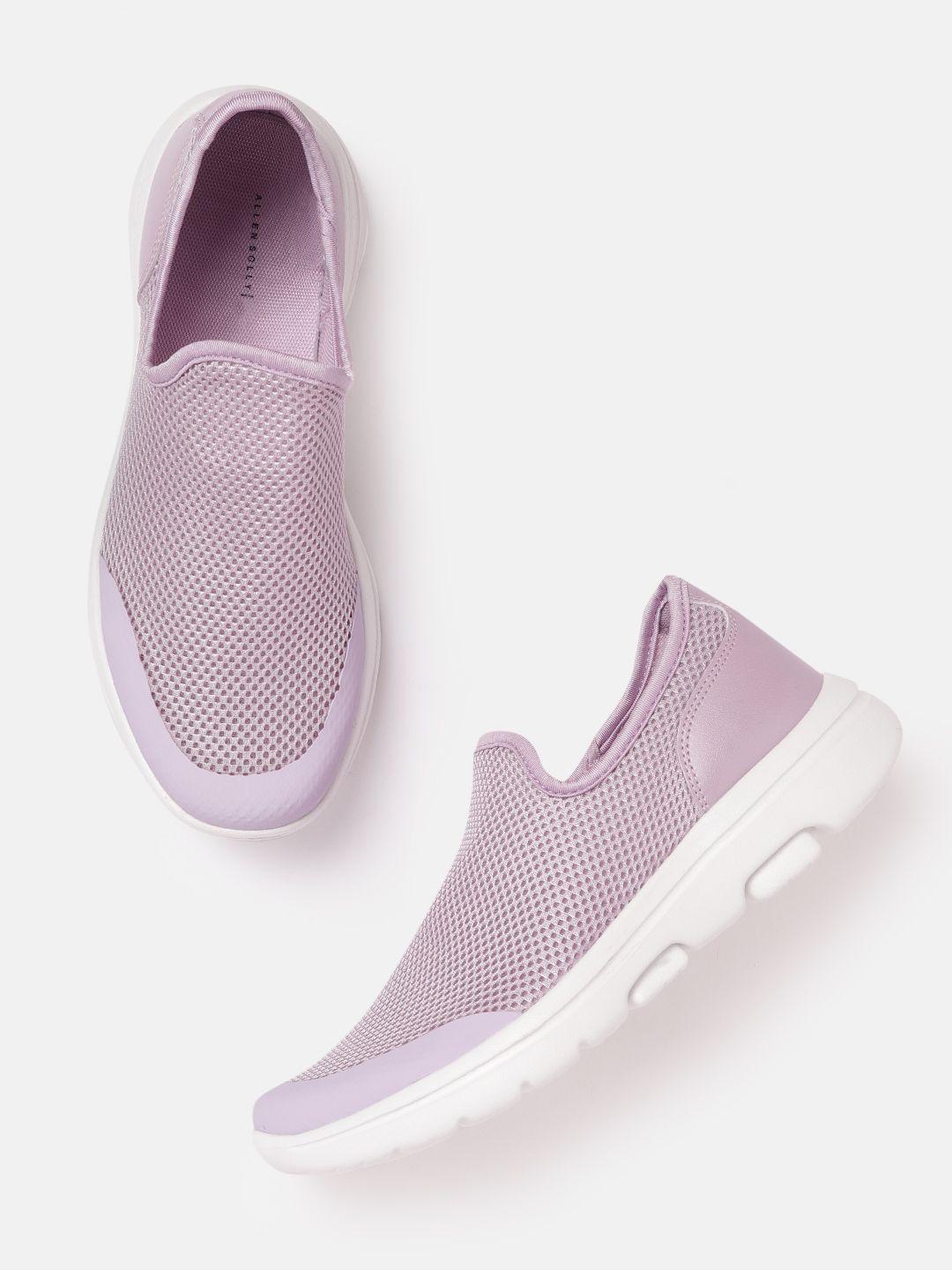 allen solly women lavender woven design slip-on sneakers