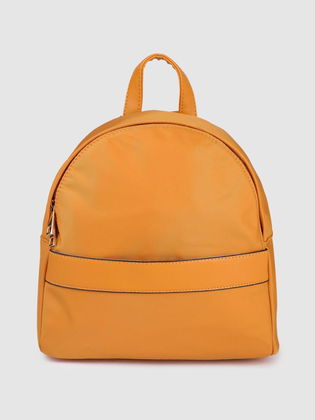 allen solly women mustard yellow solid backpack