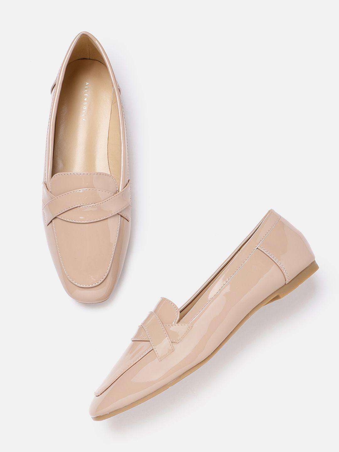 allen solly women nude-coloured solid loafers