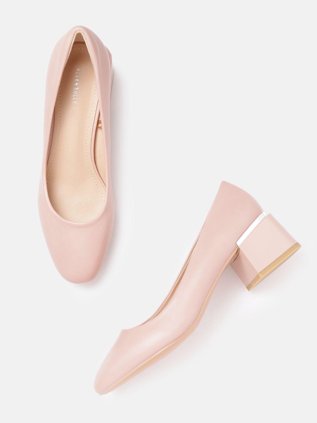 allen solly women peach-coloured solid pumps