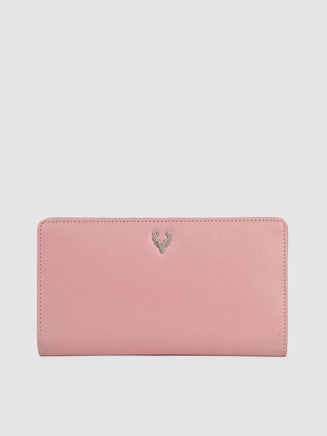allen solly women pink solid two fold wallet