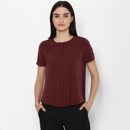 allen solly women pleated round neck top