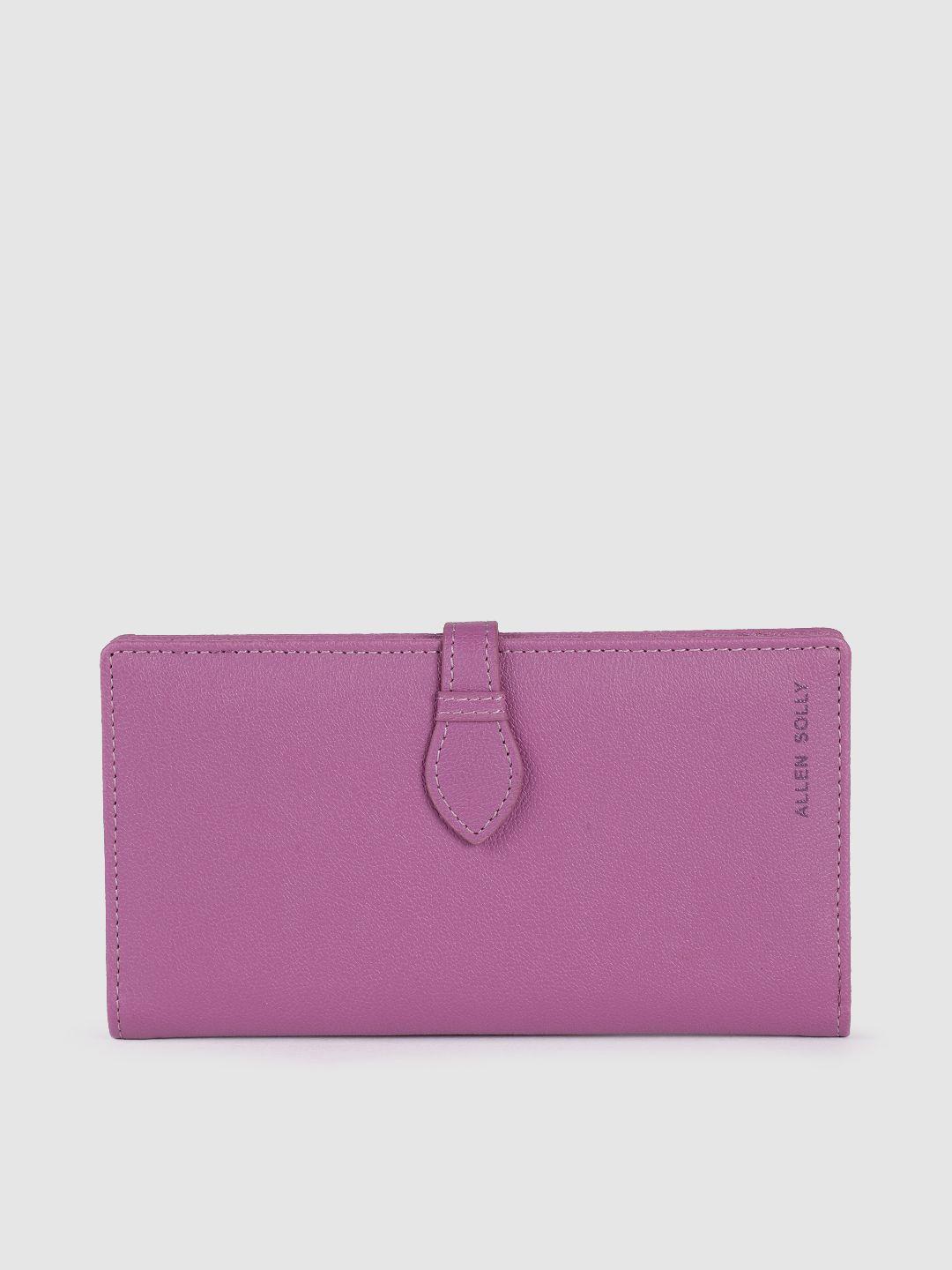 allen solly women purple pu two fold wallet