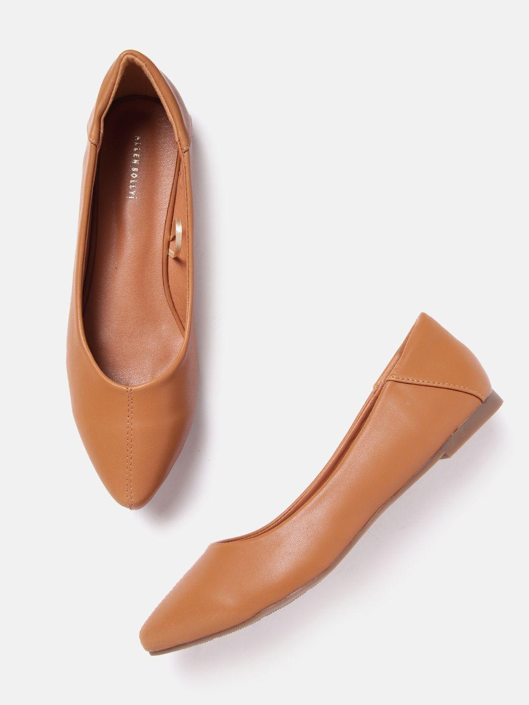 allen solly women tan solid ballerinas