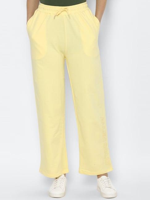 allen solly yellow cotton pants