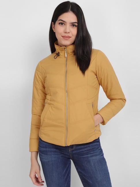 allen solly yellow quilted jacket